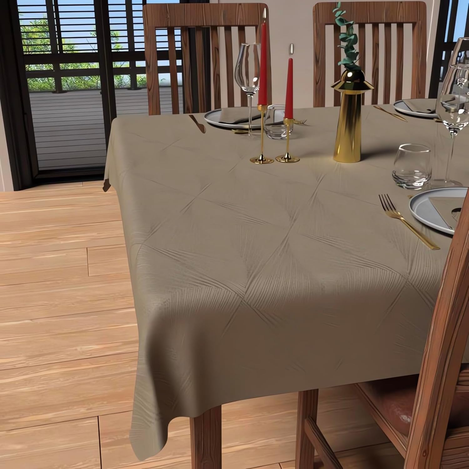 Thumbnail 5 de Soleil d'ocre Luxury Nappe carrée anti-taches 180x180 cm – Blanc