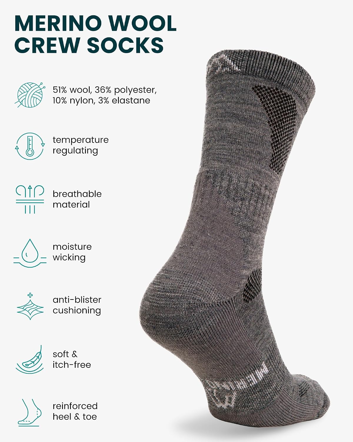 Thumbnail 1 de Merino Wool Hiking Socks