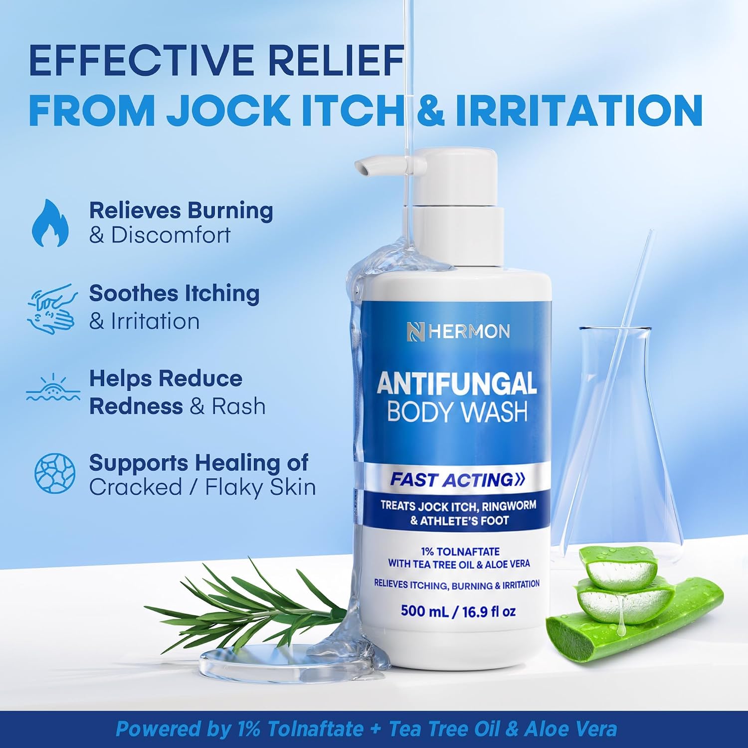 Detalle 2 de Hermon Extra Strength Antifungal Body Wash with 1% Tolnaftate and Tea Tree Oil