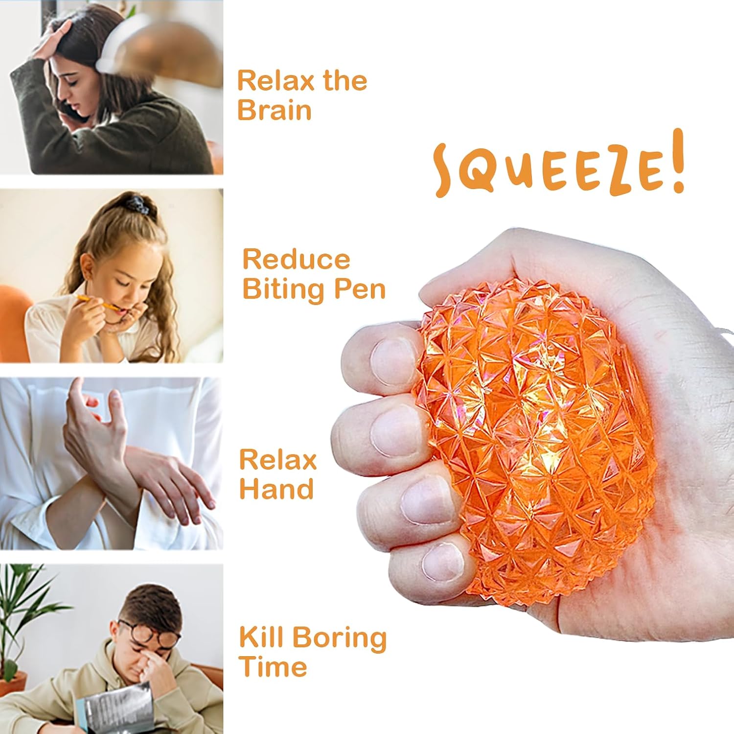 Detalle 2 de Kiedle Premium Diamond Stress Ball, Odor-Free Slow-Rise Sensory Toy