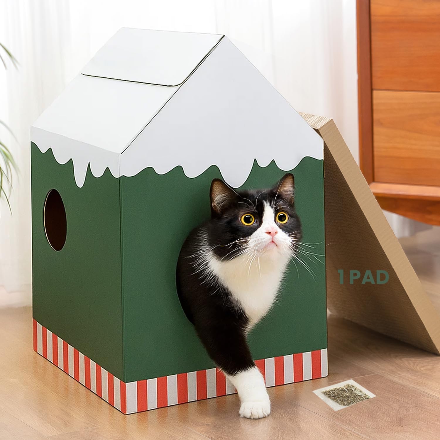 Detalle de Conlun Cardboard Cat House Medium 33cm