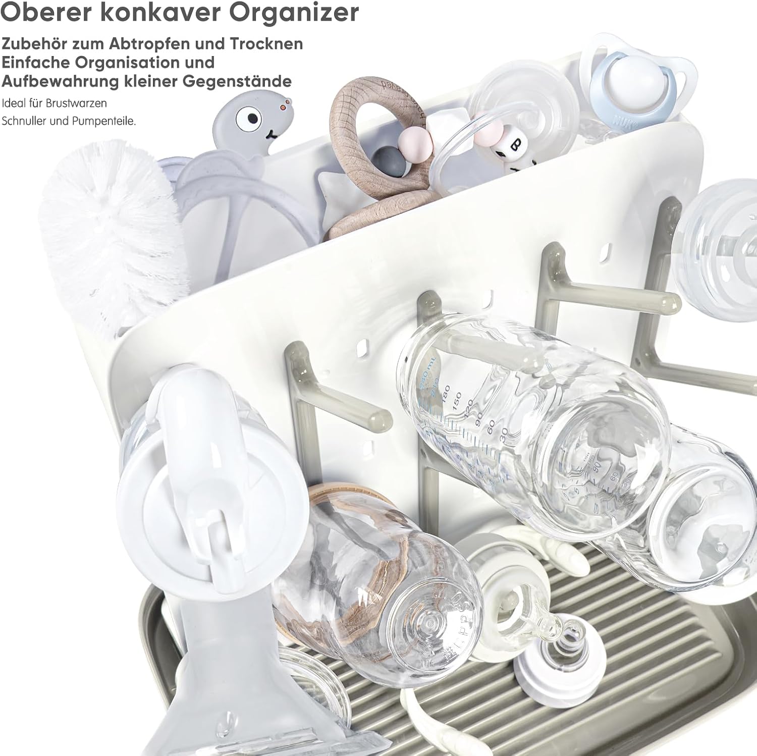 Thumbnail 3 de Termichy Baby Bottle Drying Rack (Large Vertical) – BPA-free, space-saving vertical dryer for bottles and pump parts (Khaki)
