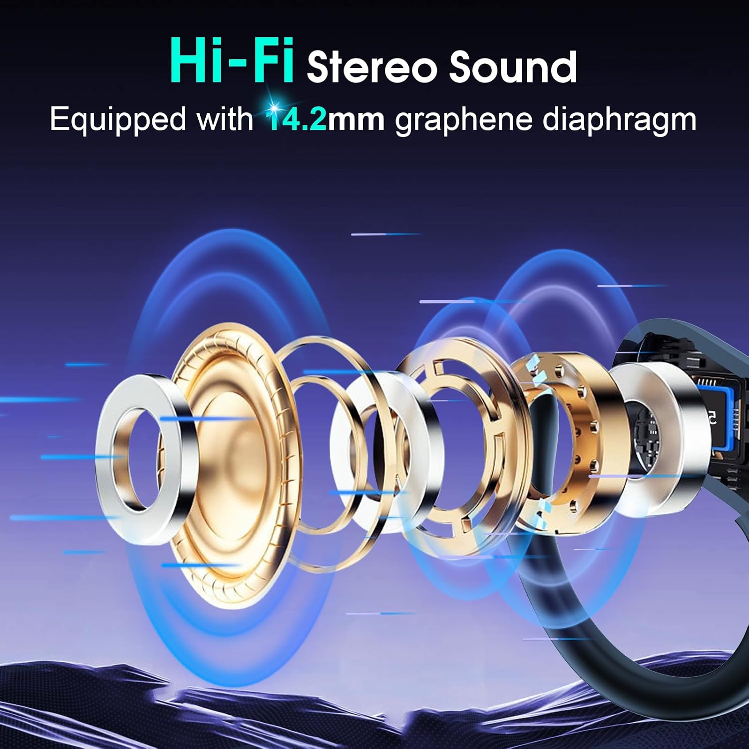 Detalle de Aptkdoe HD65 Sport Earbuds with Earhooks, 75-Hour Playtime and IPX7