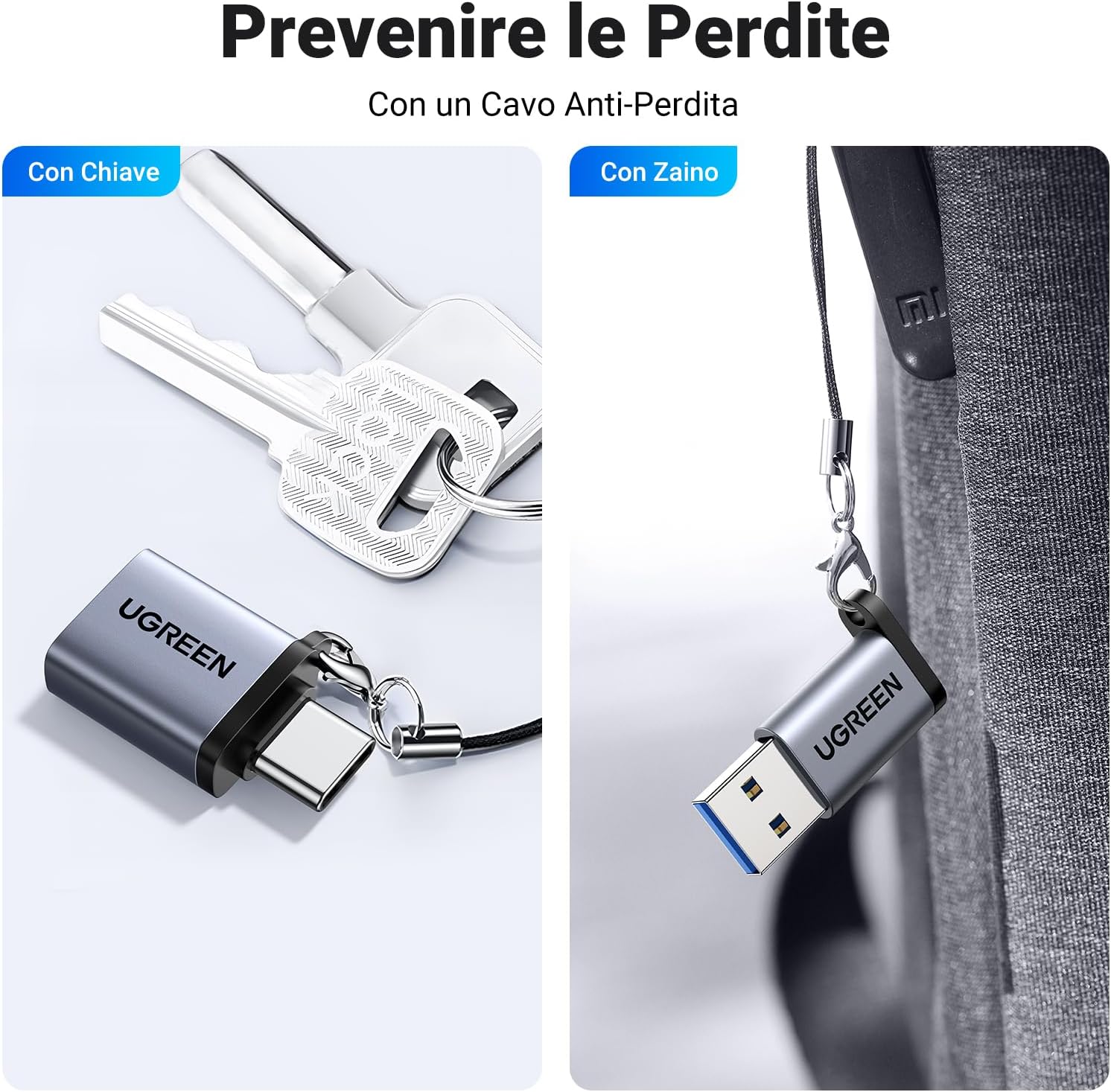 Detalle 2 de UGREEN Adattatore Tipo C USB 3.0 OTG 5Gbps 2 pezzi