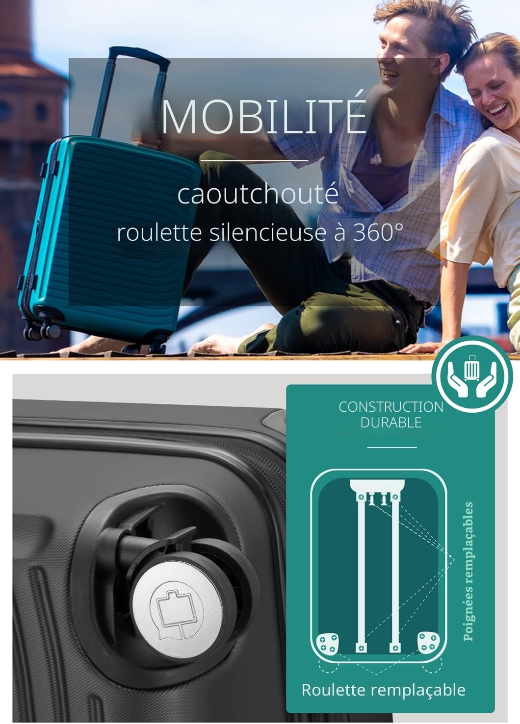 Detalle de Hauptstadtkoffer Mitte Grande Valise Rigide 130 L – Graphites
