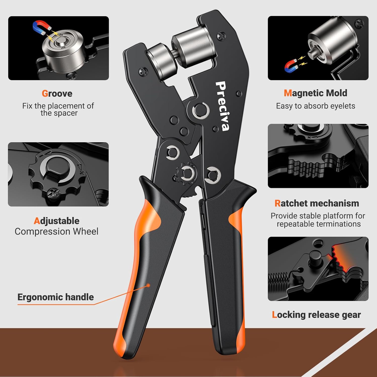 Thumbnail 1 de Pince à Œillets Professionnelle Preciva 6 mm avec 300 Œillets Magnétiques – Kit de Perforation et Clinquet