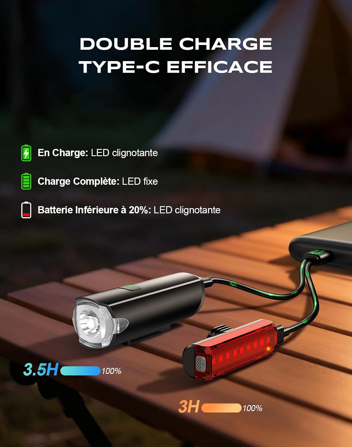 Thumbnail 6 de CIRYCASE Lumiere Velo 1200LM – Éclairage avant et arrière polyvalent pour vélos