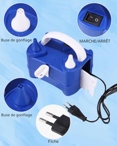 Detalle de Yulado Pompe à Ballon Électrique 400W – Gonflage rapide pour fêtes et décorations