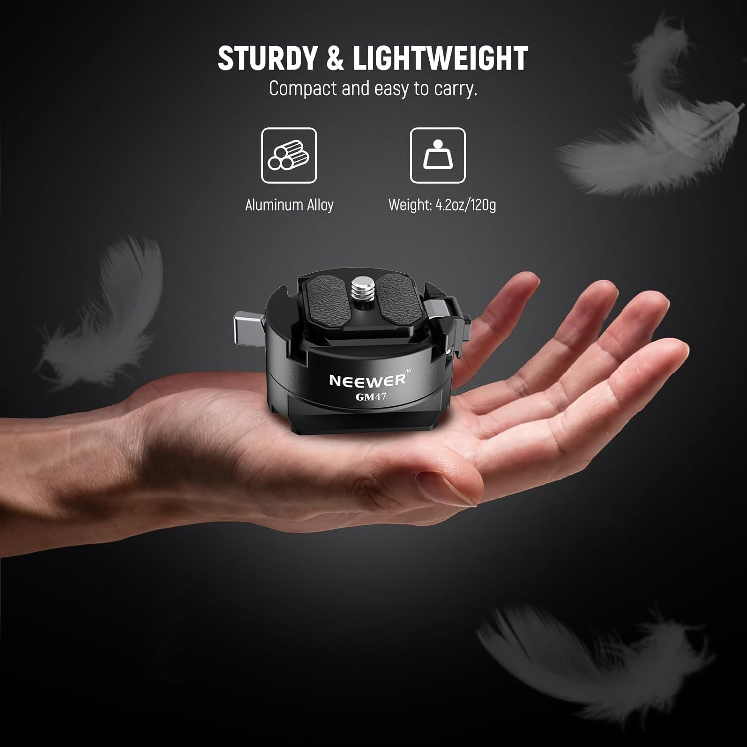 Thumbnail 6 de Neewer GM47 Kit piastra QR a sgancio rapido con base a morsetto tipo Arca e compatibilità Peak Design Capture V3