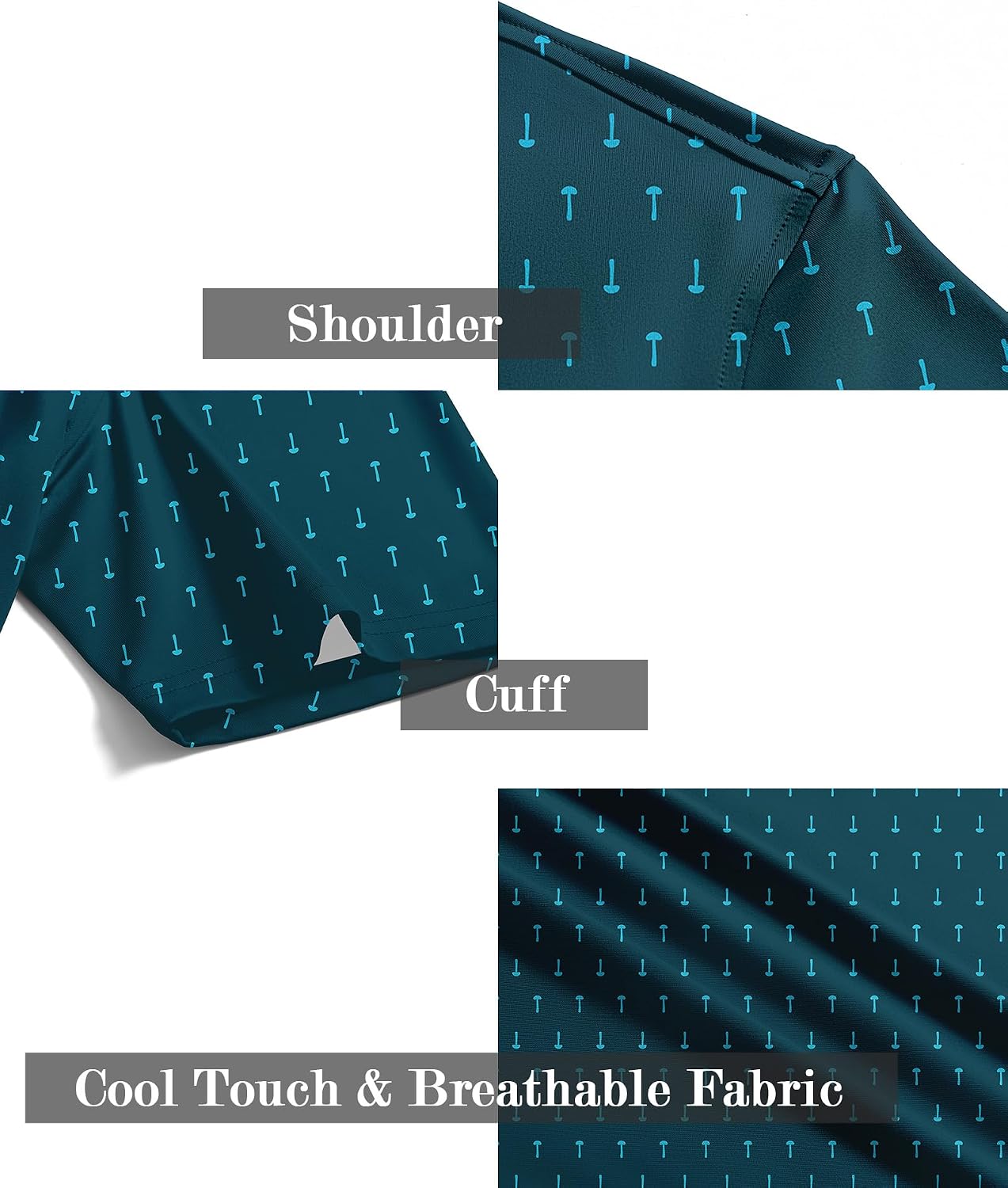 Detalle 1 de ZITY Men's Moisture-Wicking Polo UPF 30+