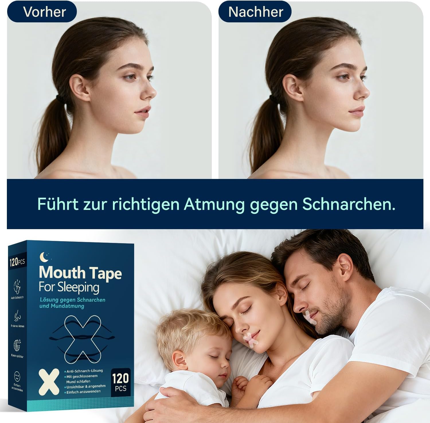 Detalle 2 de Mundpflaster Schlafen 120 Stück für besseren Schlaf