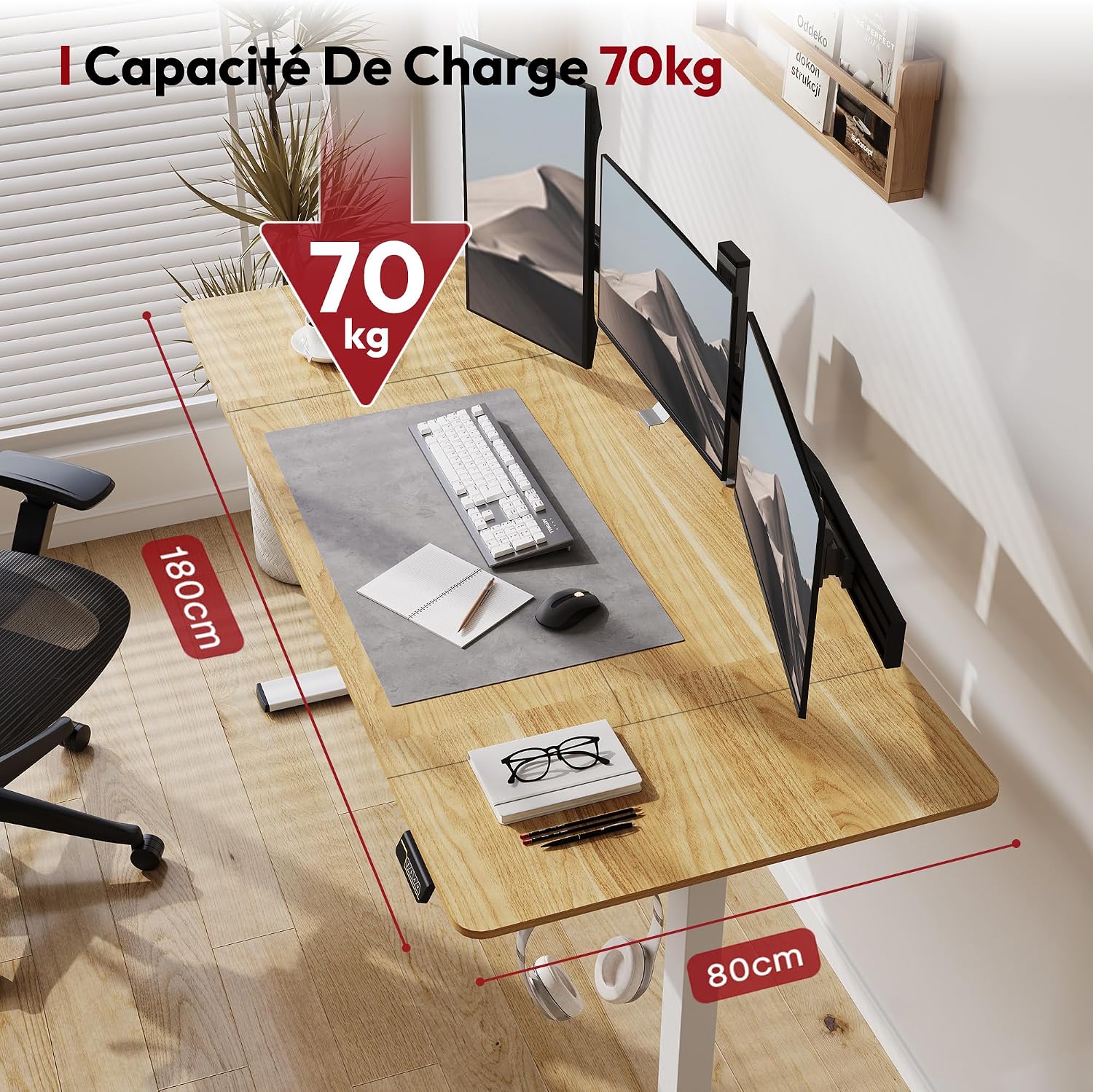 Detalle de SANODESK Bureau assis‑debout 180x80 cm