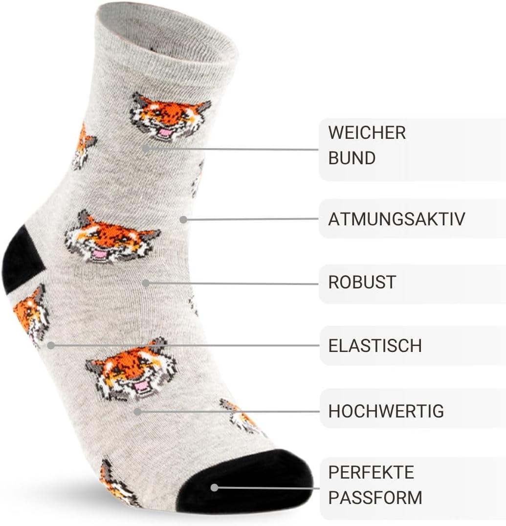 Detalle de 10 Paar Kindersocken für Jungen & Mädchen aus Baumwolle – robuste Alltagssocken für Spiel, Sport und Schule