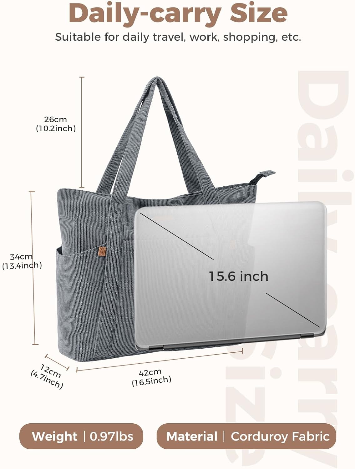 Detalle de Lekespring Cord Tasche für 15,6 Zoll Laptop