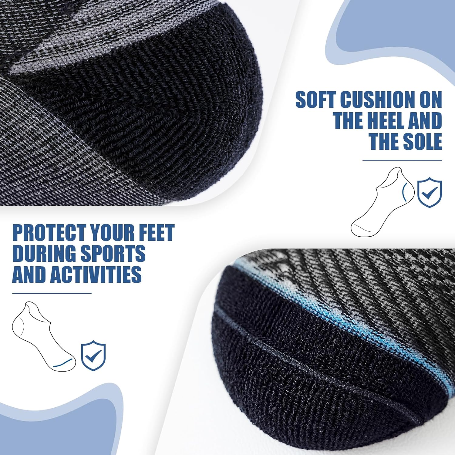 Detalle de Niofind Calzini Uomo Corti unisex in cotone traspirante (6 paia)