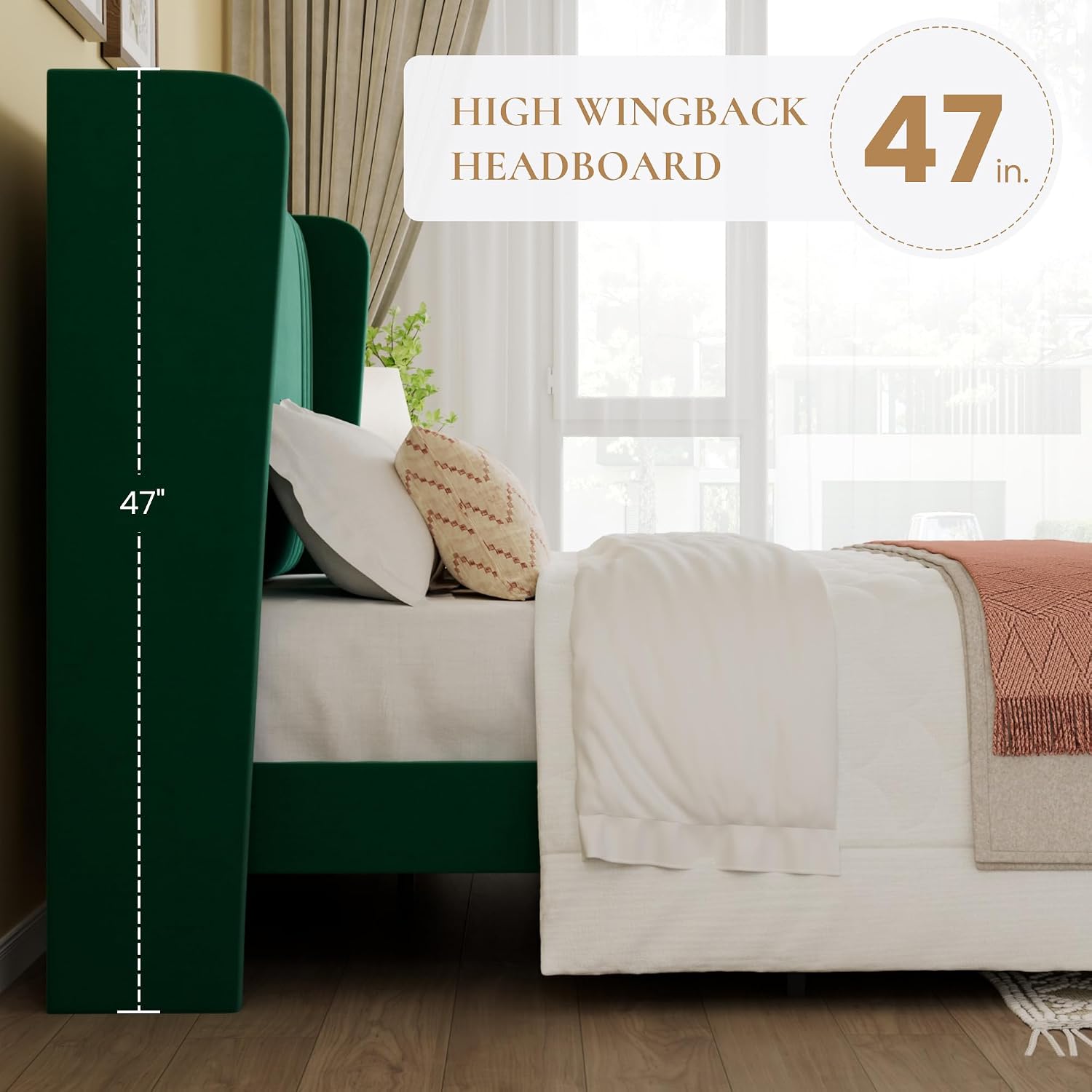 Detalle 1 de SHA CERLIN Upholstered Bed Frame, Full