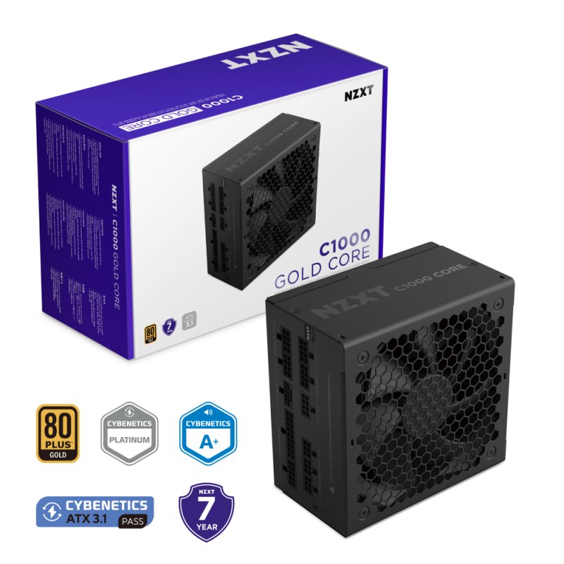 Detalle 2 de NZXT C1000 Gold Core 1000W modular: potencia fiable para setups avanzados