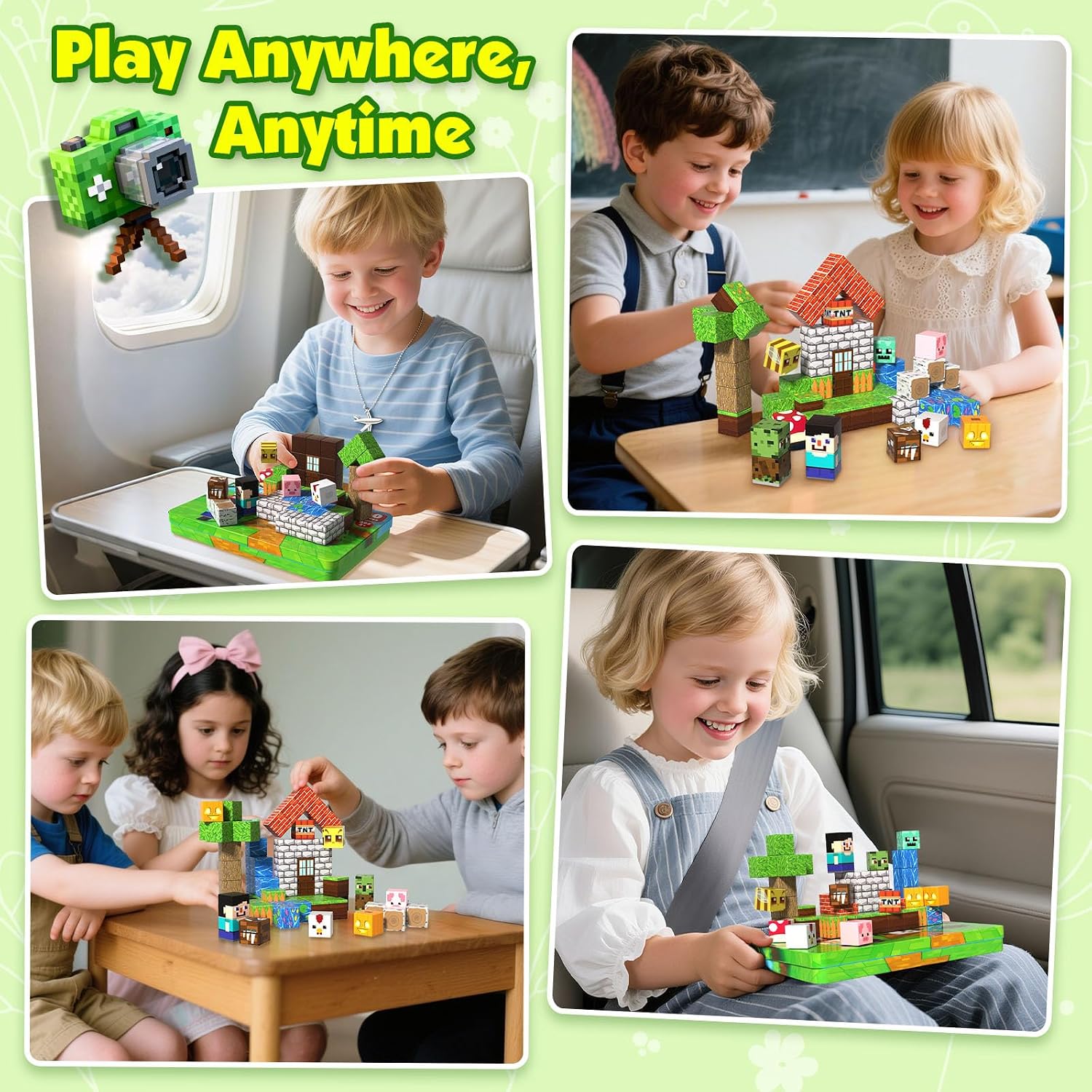 Detalle 2 de Magnetic Building Blocks, 60 Pieces