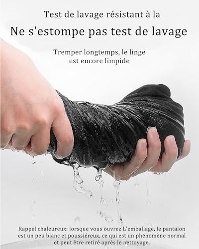 Detalle de DUOLUVA Pantalon Cargo Homme – Travail Noir, Taille L