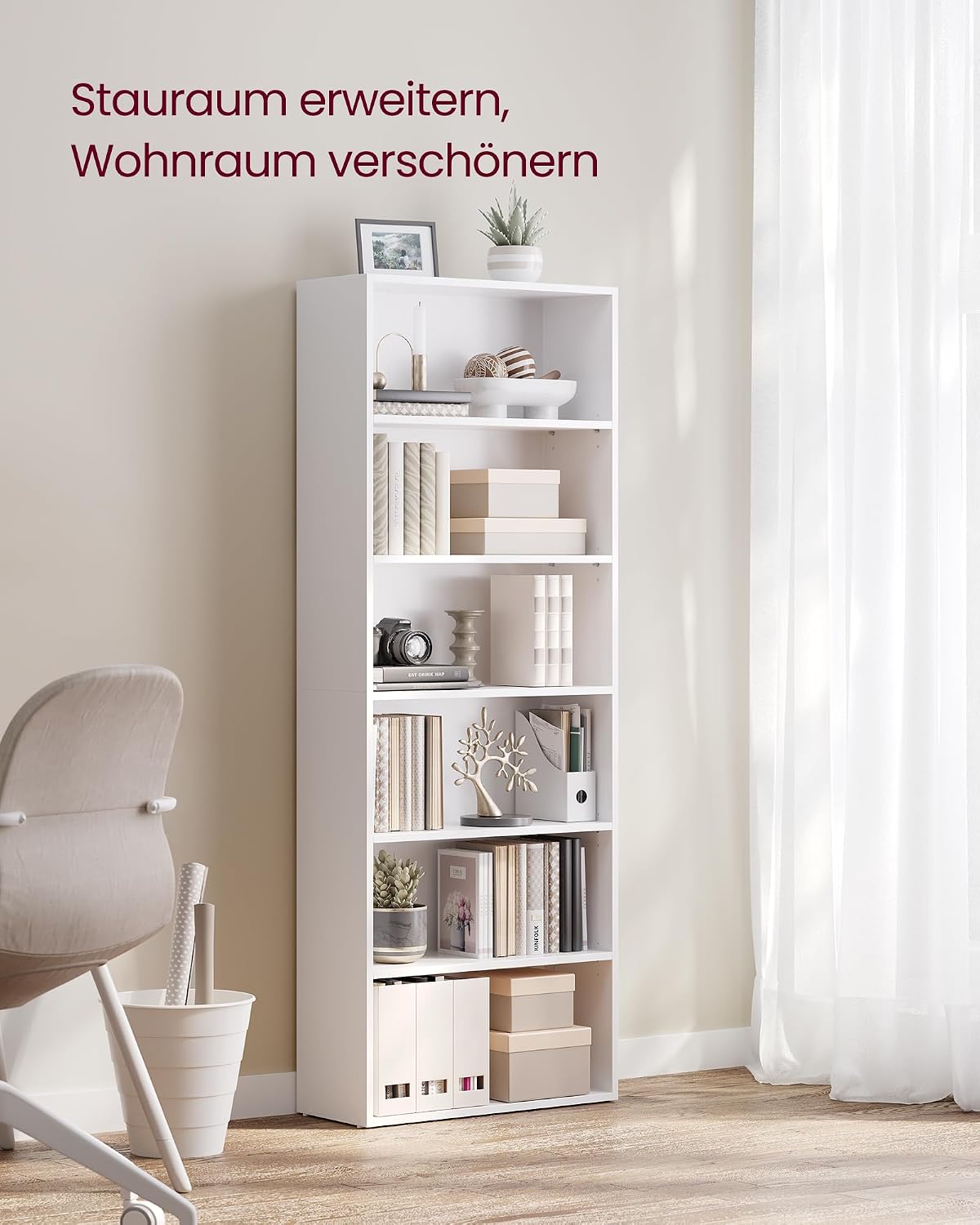 Detalle 2 de VASAGLE Bücherregal 6 Ebenen 160,7 cm