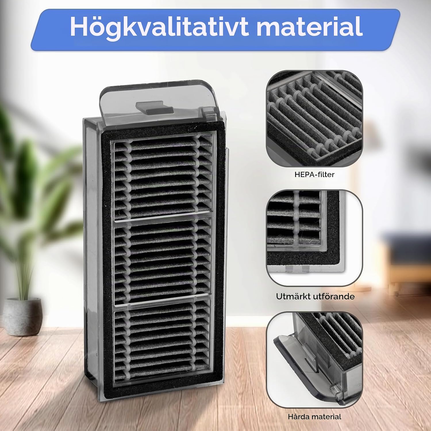 Detalle de FILTERIST X50 Ultra HEPA-filter, 4-pack för Dreame och Mova