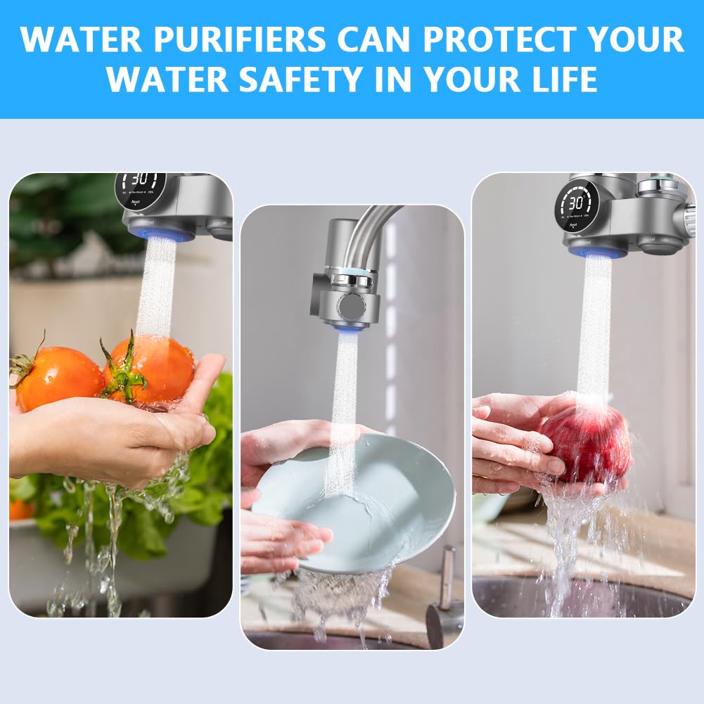 Thumbnail 6 de HOTUT Filtro Acqua Rubinetto con UV Blu e Display – Sistema di filtrazione 8 livelli per casa e cucina