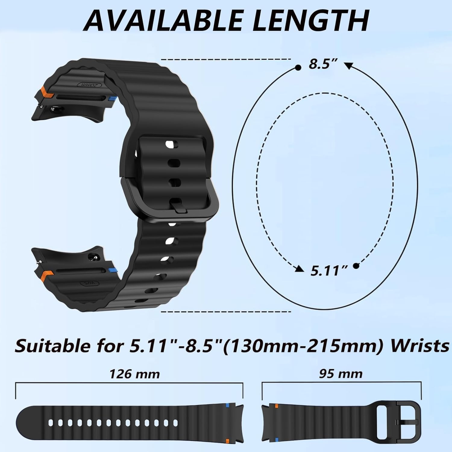 Thumbnail 3 de SUGARJAR silicone strap compatible with Galaxy Watch 7/FE/6/5/4 (40mm–47mm)