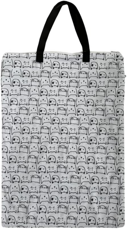 Thumbnail 1 de JUTESK Large Hanging Wet/Dry Cloth Diaper Pail Bags (White cat)