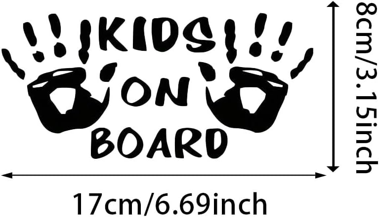 Thumbnail 1 de 2 x 17 x 8 cm Kids On Board Car Decal Sticker – High Adhesive, Waterproof and UV Resistant