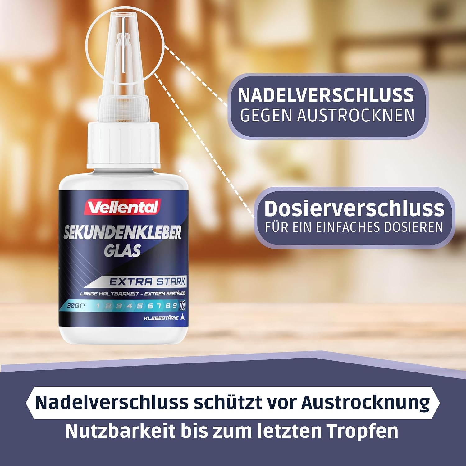 Thumbnail 2 de Vellental Glas-Kleber Sekundenkleber extra stark