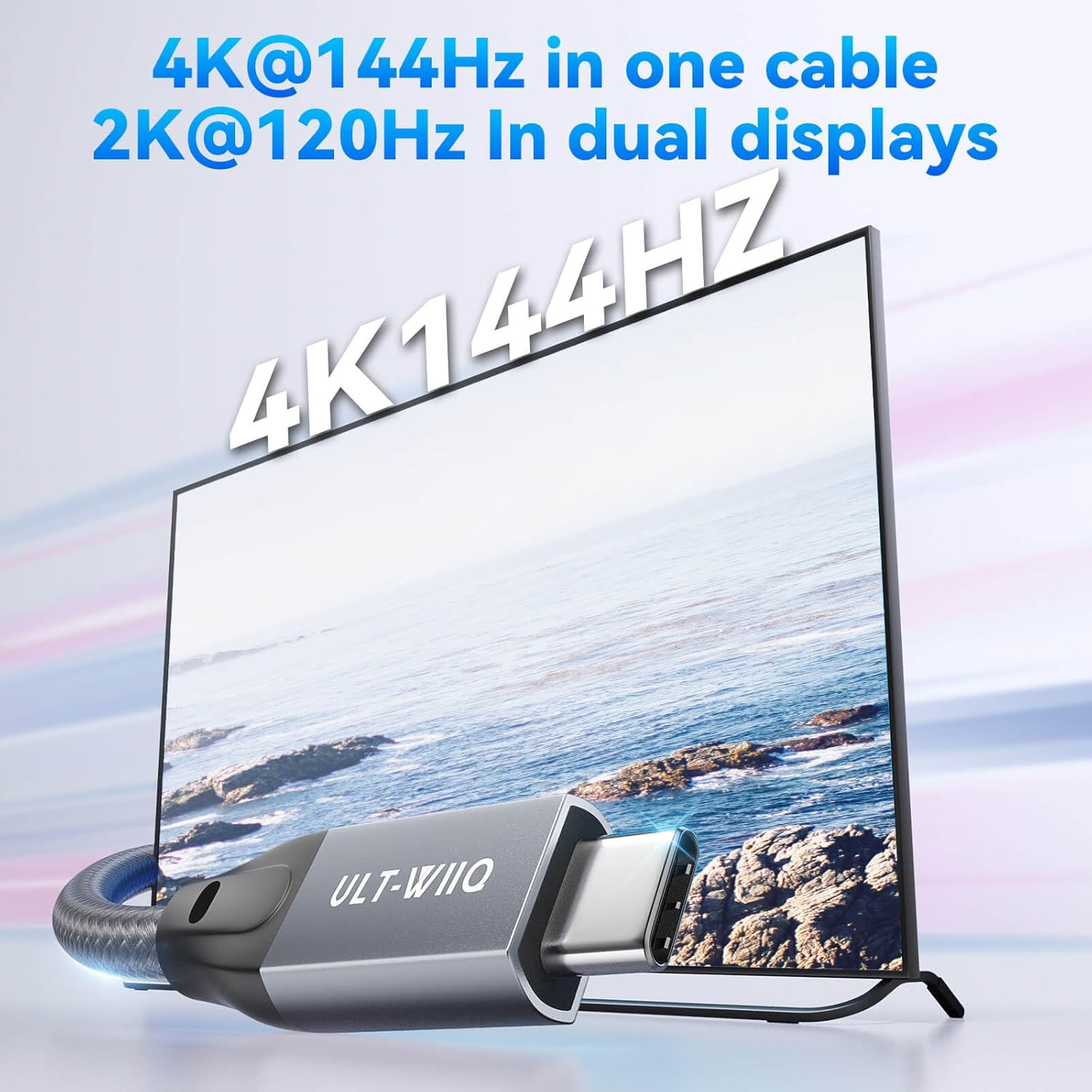 Thumbnail 3 de ULT-WIIQ USB-C to USB-C 3.3 ft Nylon Braided Cable (USB 3.2 Gen 2x2, 20Gbps, PD 3.1 up to 240W, video up to 8K@30Hz)