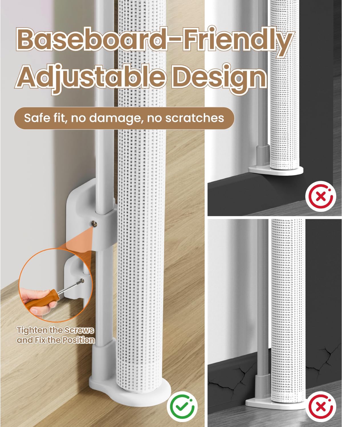 Detalle 2 de BBsecure SG025 Retractable Mesh Baby Gate, 55-Inch Wide, 34-Inch Tall