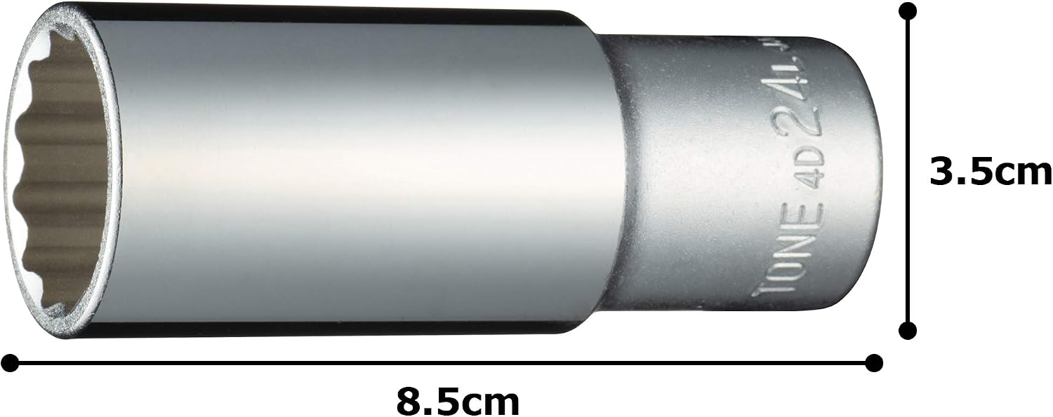 Detalle de トネ(TONE) HP4D-24L ディープソケット 12角・二面幅24mm・差込角12.7mm