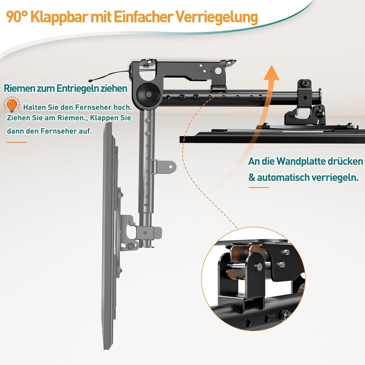 Thumbnail 2 de ELIVED Monitor TV Deckenhalterung Klappbar 14–42 Zoll