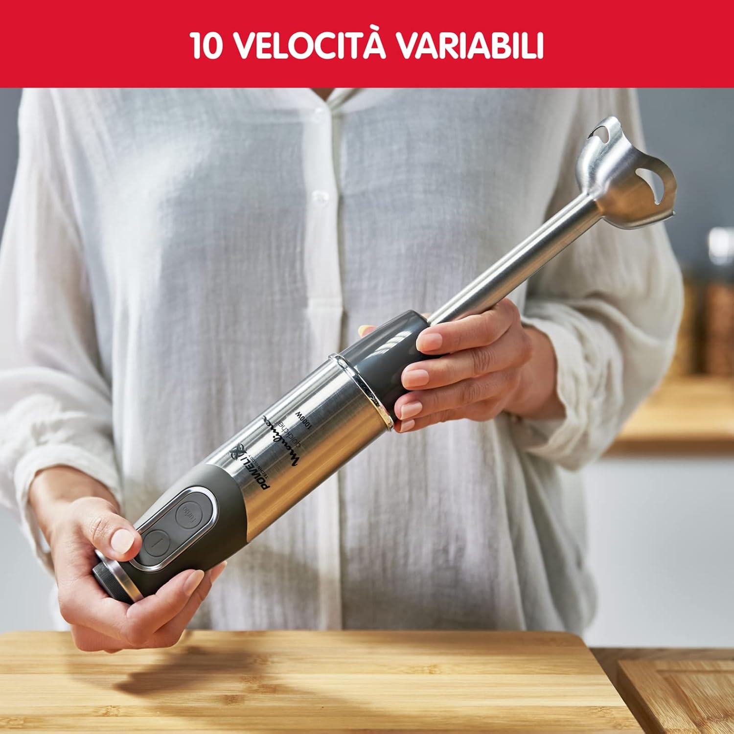 Detalle de Moulinex DD6578 Quickchef 2in1 Frullatore a Immersione: potenza 1000 W, tecnologia Powelix e accessori inclusi