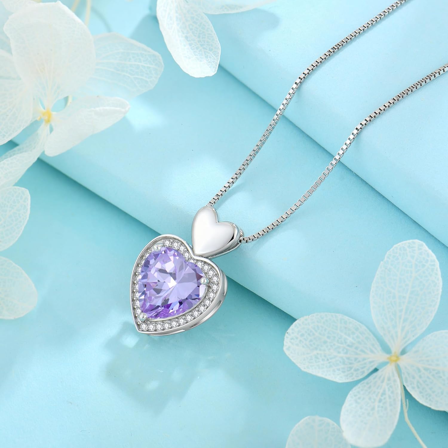 Thumbnail 3 de FJ Herz-Kette Damen aus 925 Sterling Silber mit Geburtsstein & Anhänger