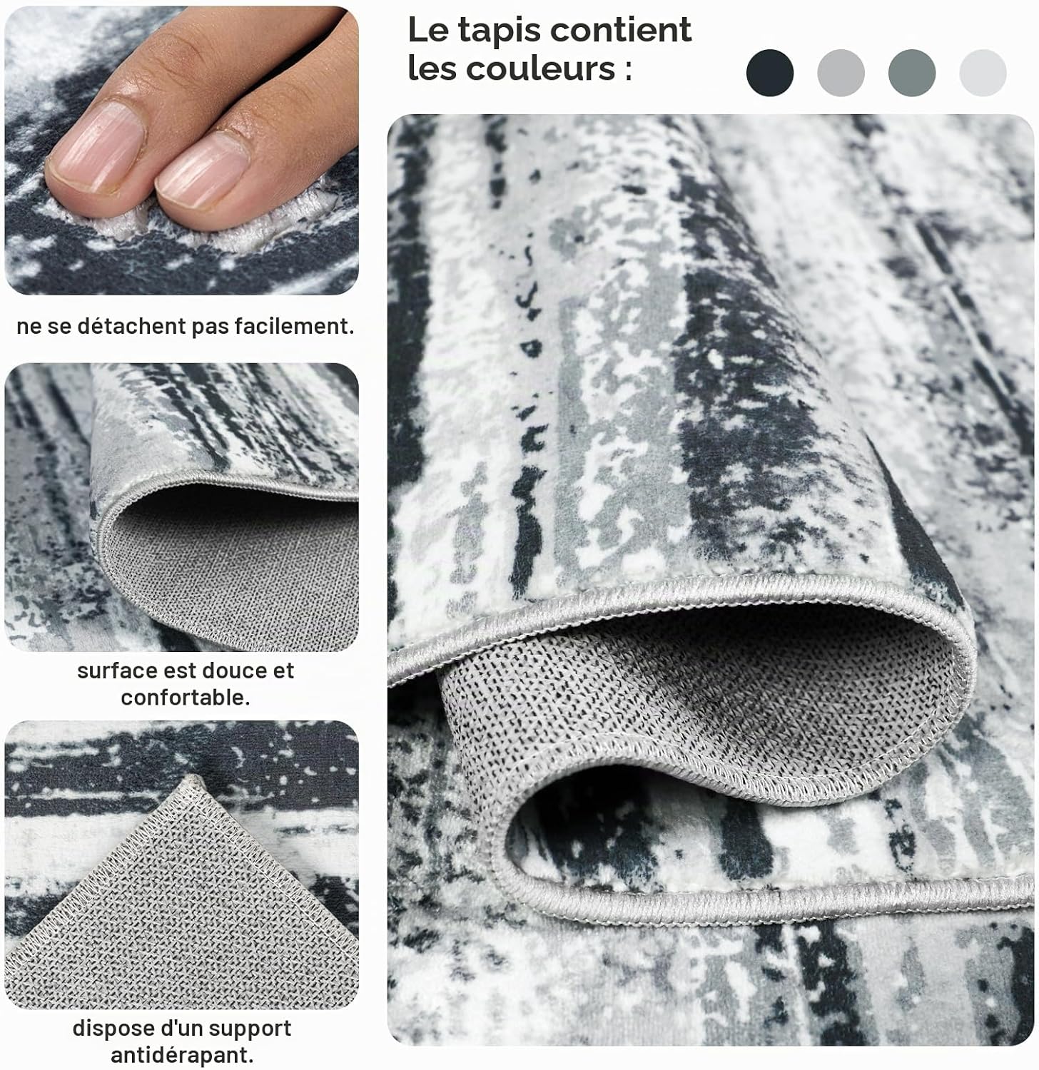 Detalle 2 de VSIWB Y0603 tapijtloper 80 x 200 cm, laagpolig, wasbaar en antislip