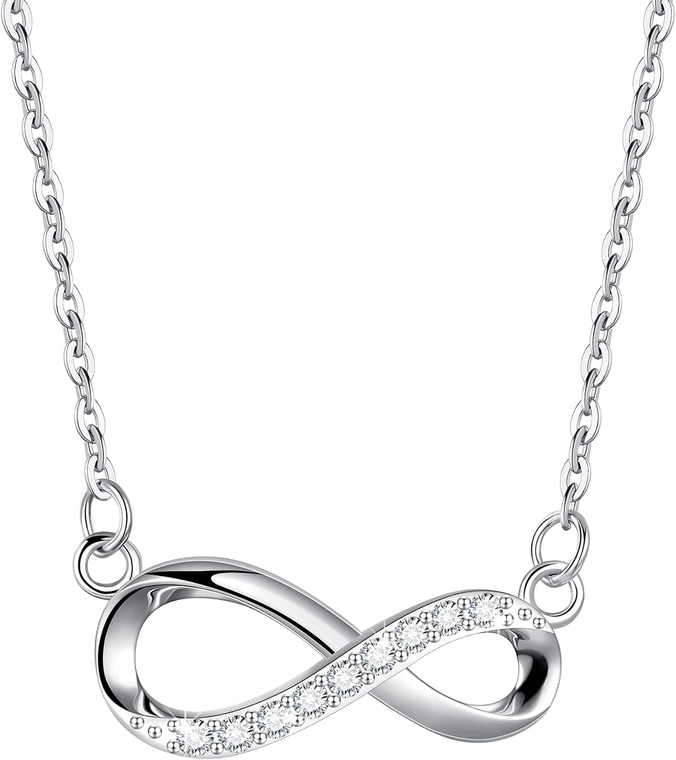 Detalle de Viwind Infinity Herz Anhänger Kette aus 925 Sterling Silber – Damenschmuck