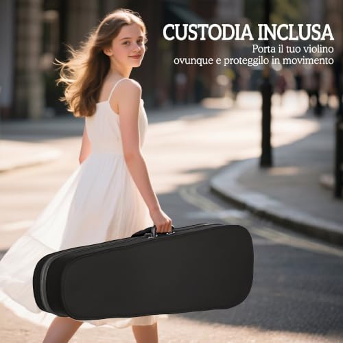 Thumbnail 6 de HOMCOM Violino 4/4 in Legno per Principianti e Adulti con Custodia – Kit completo