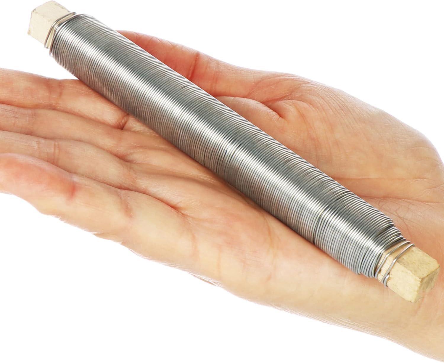 Detalle 2 de com-four 10x Blumenwickeldraht-Set (geglüht), Bindedraht auf Holzstab gewickelt, 0,65 mm, 1000 g