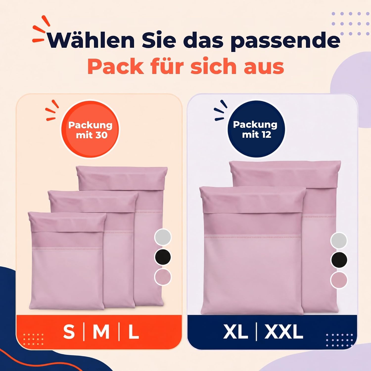 Thumbnail 4 de Zenacasa 12 Versandtaschen Vinted – XL/XXL, Rosa – Robuster, undurchsichtiger Versandbeutel mit Selbstklebeverschluss