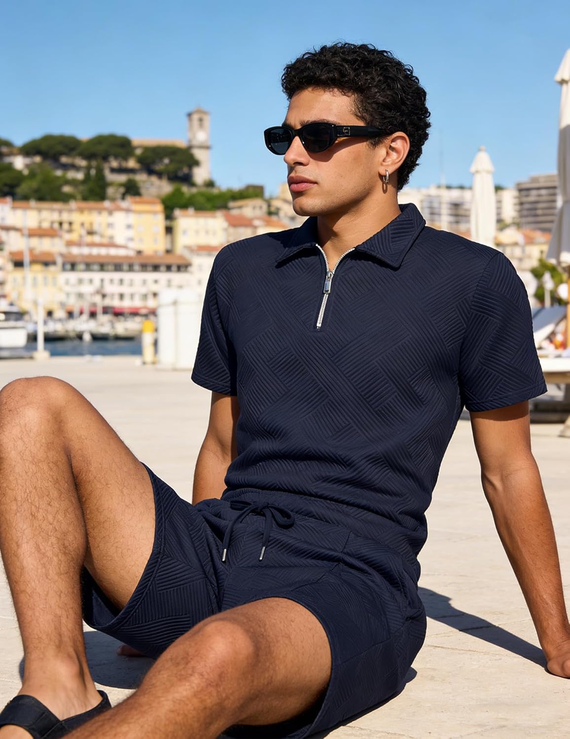 Thumbnail 3 de UOUA Men’s Summer Track Suits 2-Piece Shorts Set: Lightweight Comfort with Classic Style