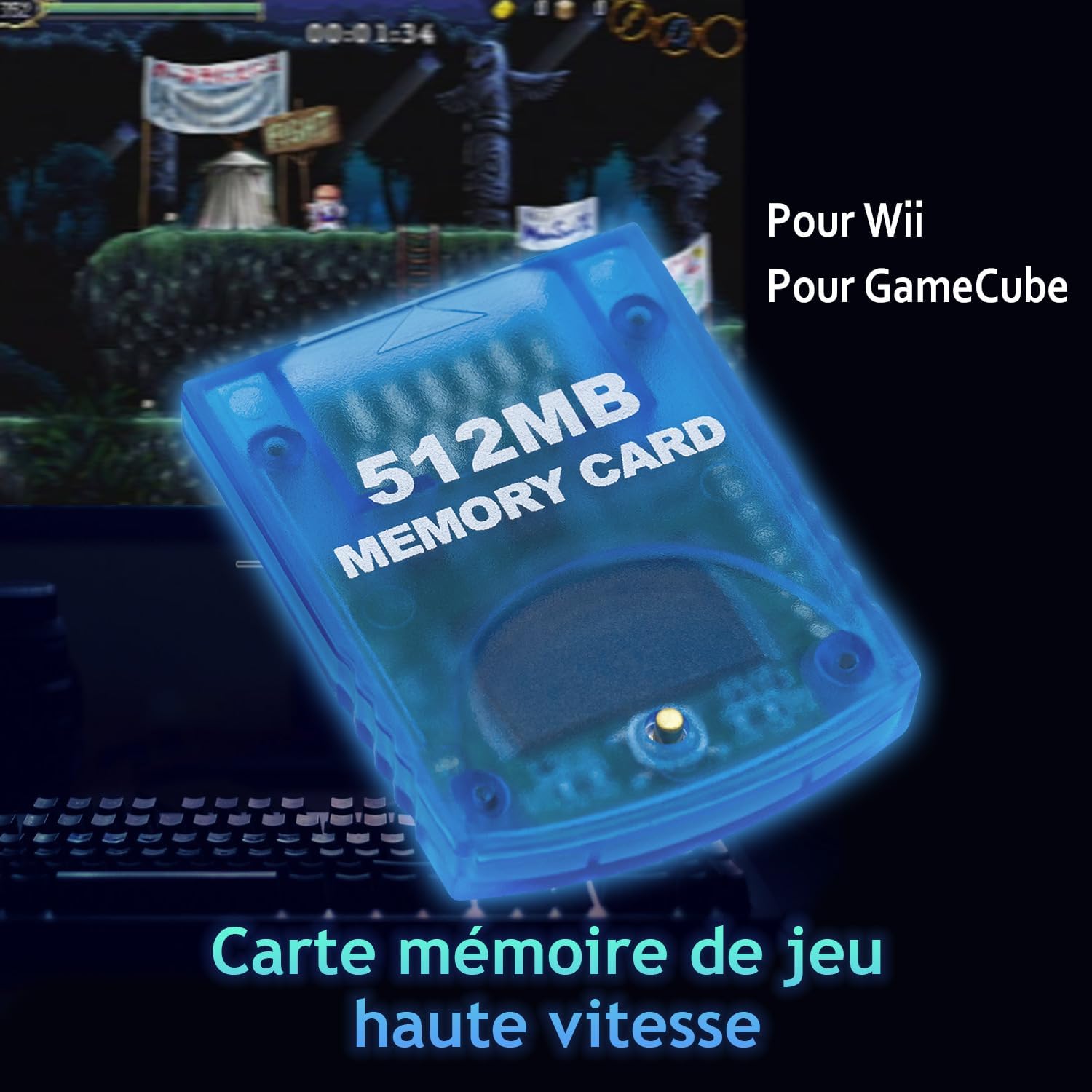Detalle 2 de Mcbazel 512MB Carte mémoire 512MB pour Wii/Gamecube