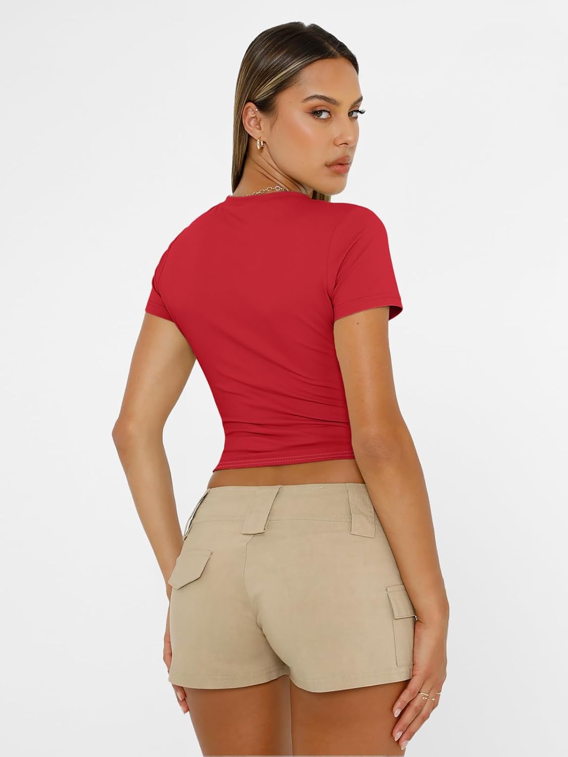 Thumbnail 5 de AUTOMET Women's Crew Neck Short Sleeve Summer Basic T-Shirt
