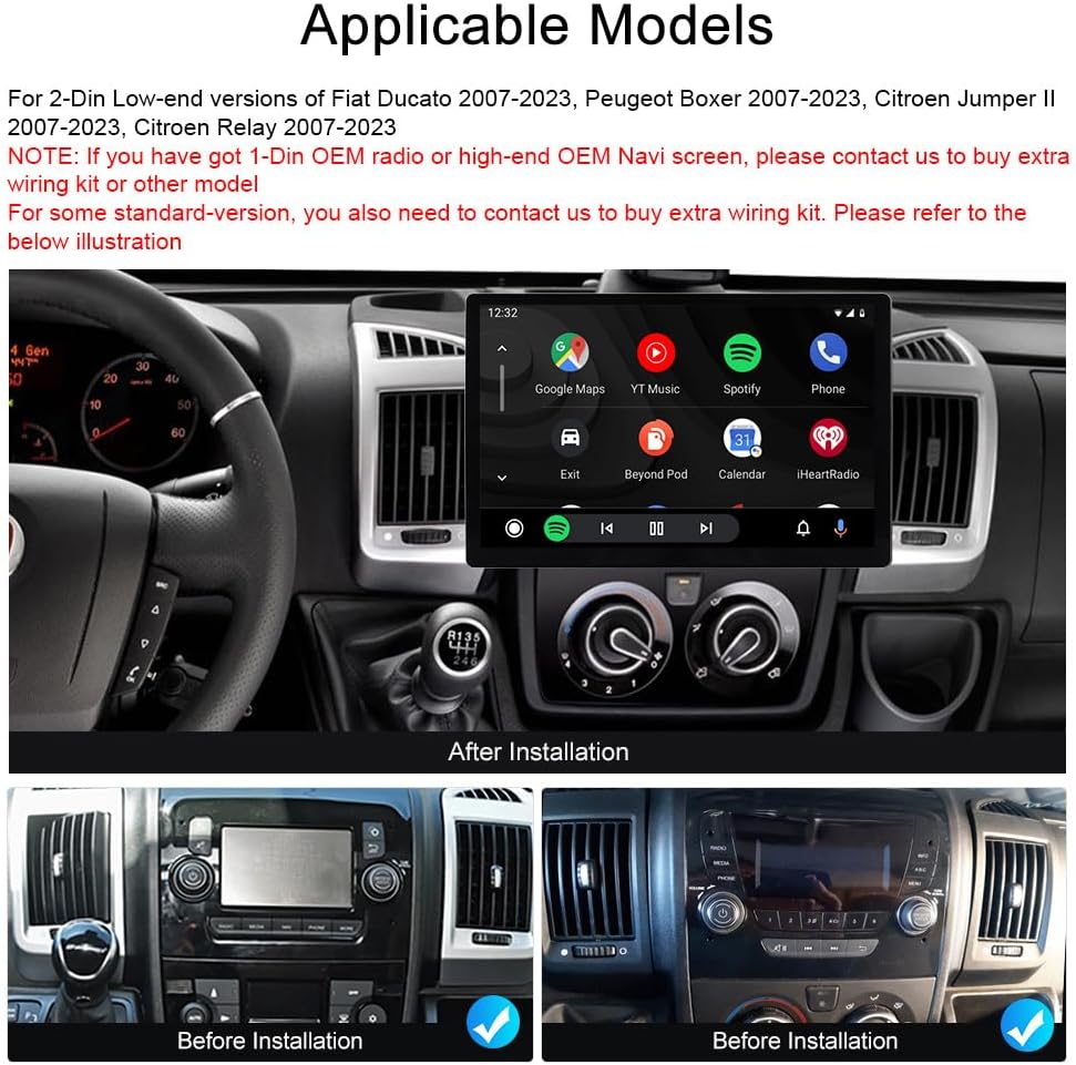 Thumbnail 1 de ACAVICA 13.1" QLED Android 15 car stereo for Fiat Ducato / Peugeot Boxer / Citroen Jumper (2007–2023) with wireless CarPlay & Android Auto