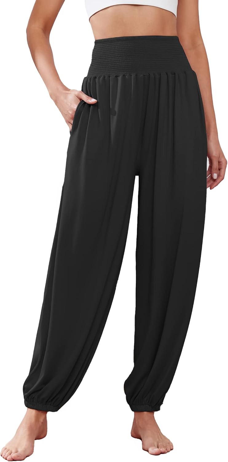 Detalle de Famulily Harem Pants for Women UK: High-Waist Yoga Lounge Trousers (S–XXL)