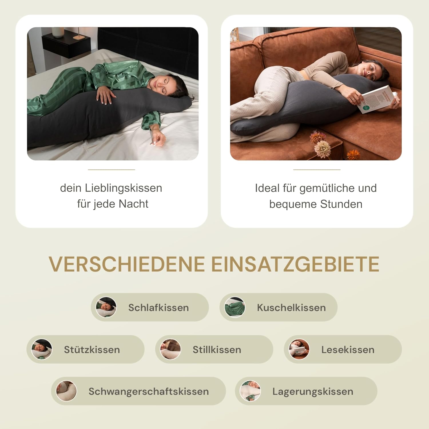 Detalle de Opanoli ergonomisches Seitenschläferkissen – Entlastung für Schulter, Rücken und Hüfte