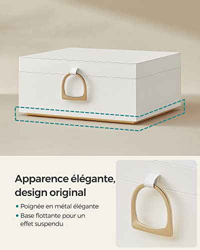 Detalle de SONGMICS Boîte à Bijoux 2 Niveaux avec Poignée – élégance avec rangement réfléchi