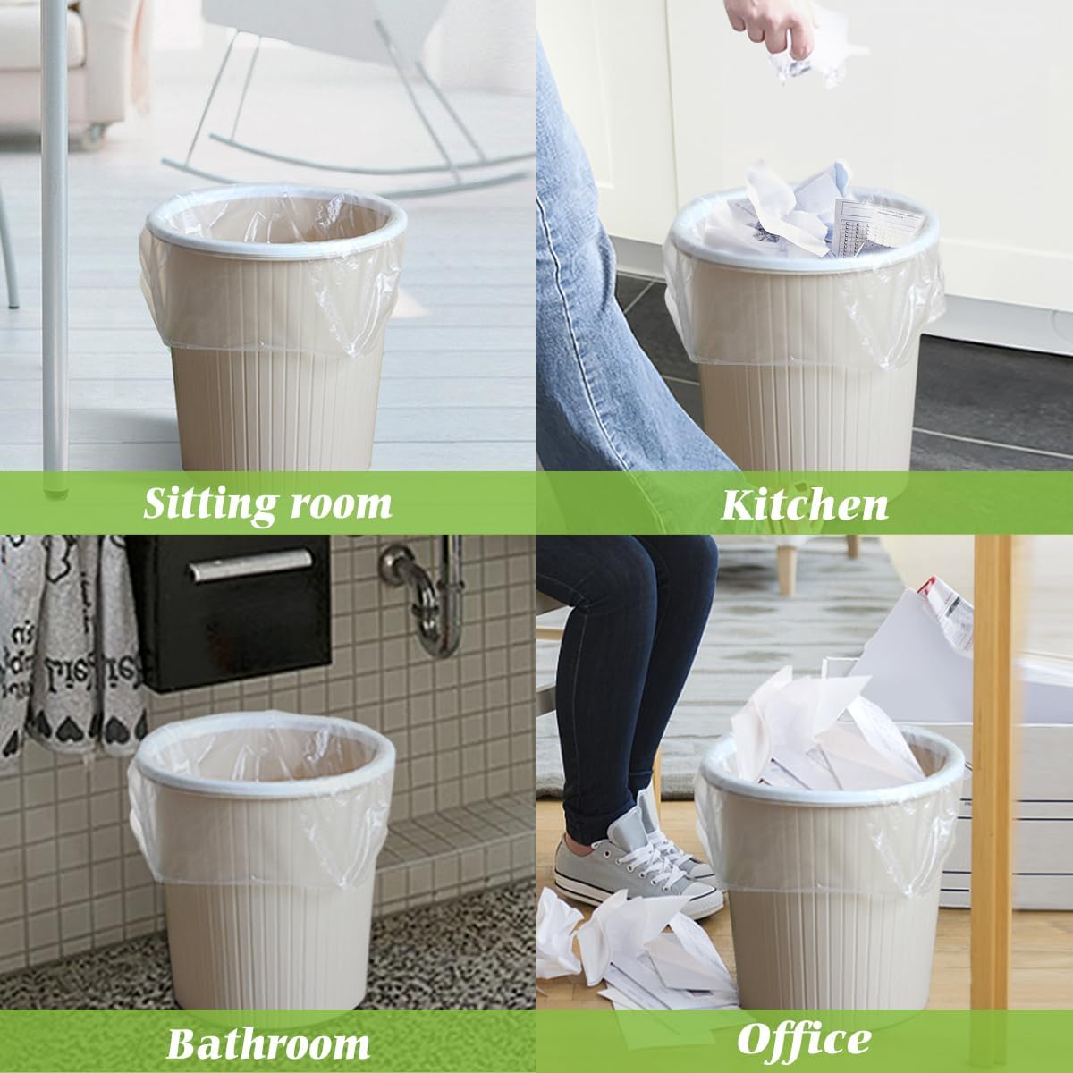 Detalle de Teivio Clear Trash Bags 4 Gallon