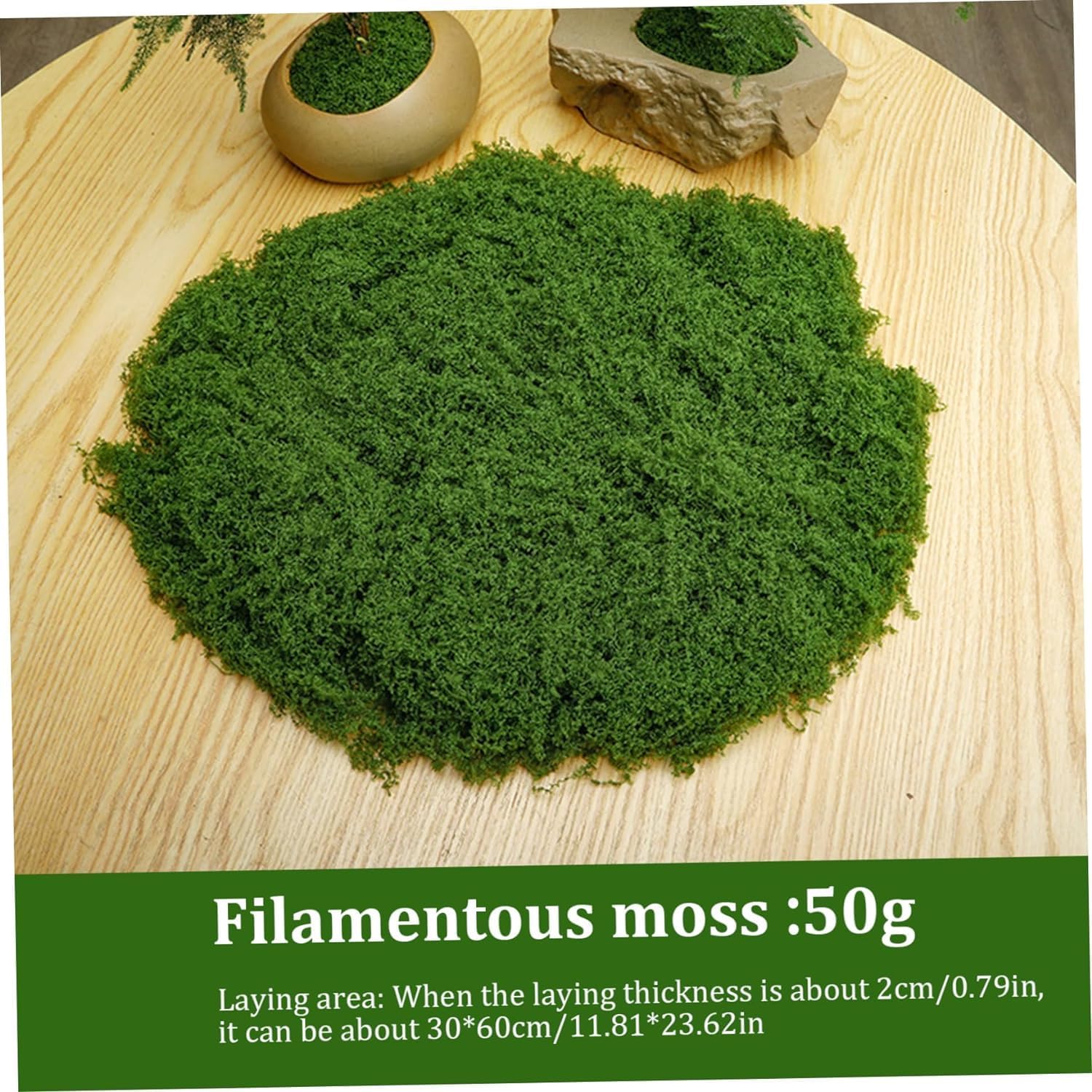 Detalle 2 de YUNXIASW Artificial Moss 50g – Realistic Lichen for Pots, Craft & Garden